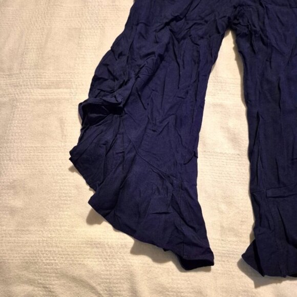 Cat & Jack girls size Small or 6/6X blue cropped pants ruffled bottom legs NWT - Picture 3 of 7